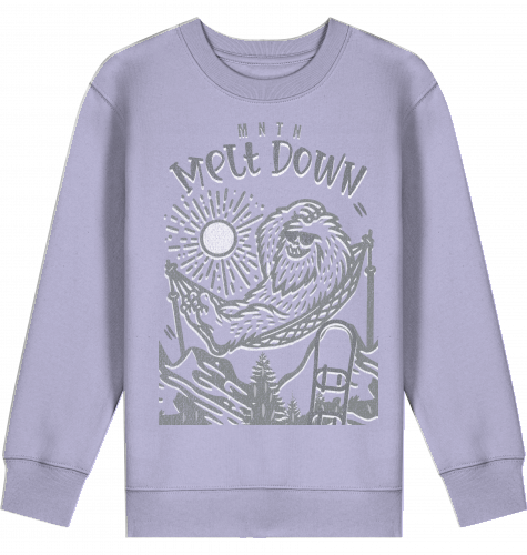 KIDS | MELT DOWN | PREMIUM SWEATER | 100% ring-spun, combed Organic Cotton | Snowboard | 3 to 14 Years | EU 98 - 164 | LARGE PRINT | Color LAVENDER