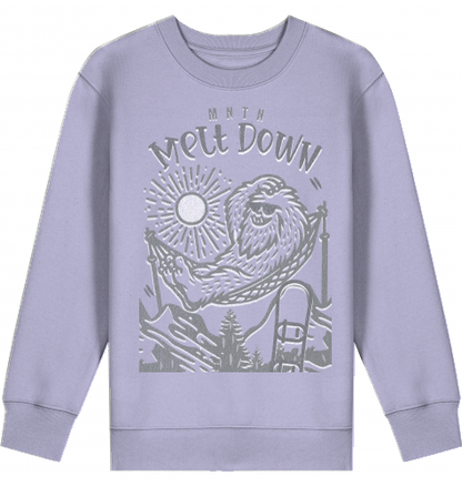 KIDS | MELT DOWN | PREMIUM SWEATER | 100% ring-spun, combed Organic Cotton | Snowboard | 3 to 14 Years | EU 98 - 164 | LARGE PRINT | Color LAVENDER