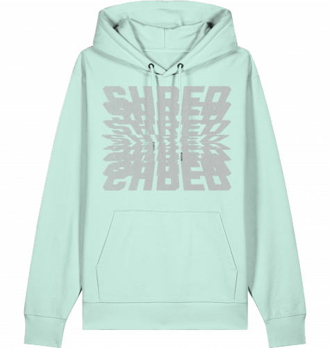 SKATEBOARD SNOWBOARD SURF EMO HOODIE PREMIUM ORGANIC COTTON LARGE PRINT 'SHRED'