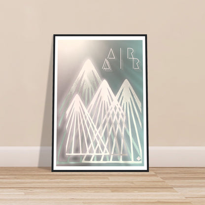 A I R | PREMIUM POSTER IN WOODEN FRAME | Premium Quality | Matte | 200 GSM | Mountains | Snowboard | Ski | Save your precious time hunting down the right frame for your art work - with this one your art arrives at your home with the perfectly fitted quality frame! Our wooden framed posters are the perfect combination of sleek and sturdy. Our heavier-weight, white, premium matte paper has a natural, smooth uncoated finish that feels luxurious to the touch.