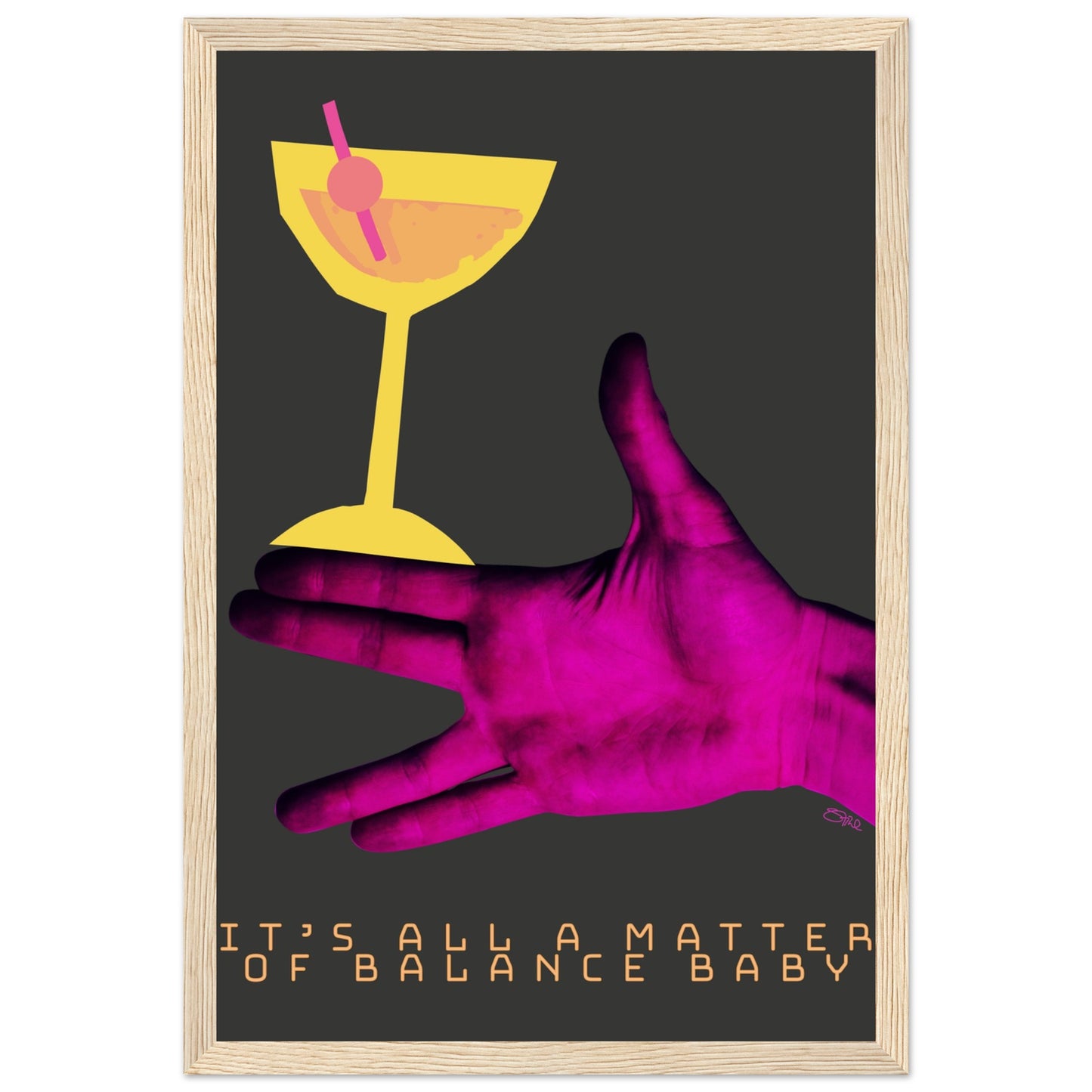 BALANCE BABY [H] | PREMIUM POSTER IN WOODEN FRAME