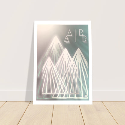 A I R | POSTER | Premium | Matt | WITHOUT Frame | 200 GSM | Mountains | Sun | Snowboard | Ski | Our heavier-weight, white, premium matte paper has a natural, smooth uncoated finish that feels luxurious to the touch. The 200 gsm paper weight makes it durable and long-lasting. The passe-partouts (white frames around art) are individually fitted and integrated into the print.