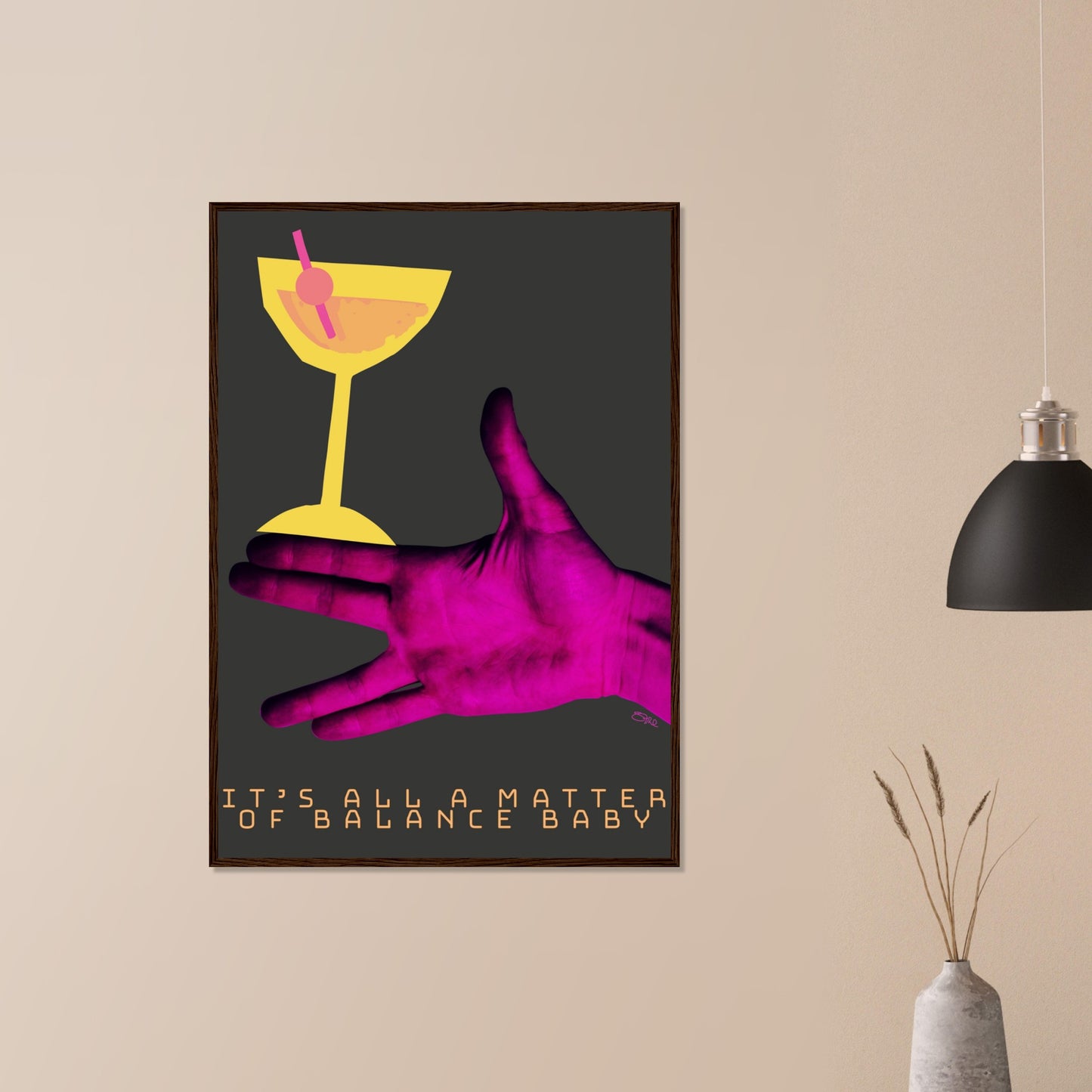 BALANCE BABY [H] | PREMIUM POSTER IN WOODEN FRAME