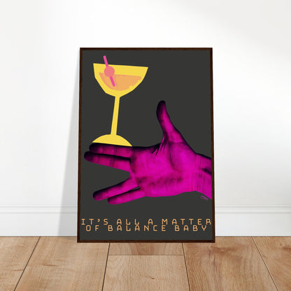 BALANCE BABY [H] | PREMIUM POSTER IN WOODEN FRAME