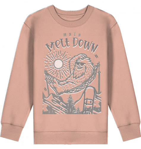 KIDS | MELT DOWN | PREMIUM SWEATER | 100% ring-spun, combed Organic Cotton | Snowboard | 3 to 14 Years | EU 98 - 164 | LARGE PRINT | Color FRAICHE PECHE