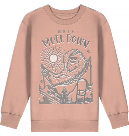 KIDS | MELT DOWN | PREMIUM SWEATER | 100% ring-spun, combed Organic Cotton | Snowboard | 3 to 14 Years | EU 98 - 164 | LARGE PRINT | Color FRAICHE PECHE