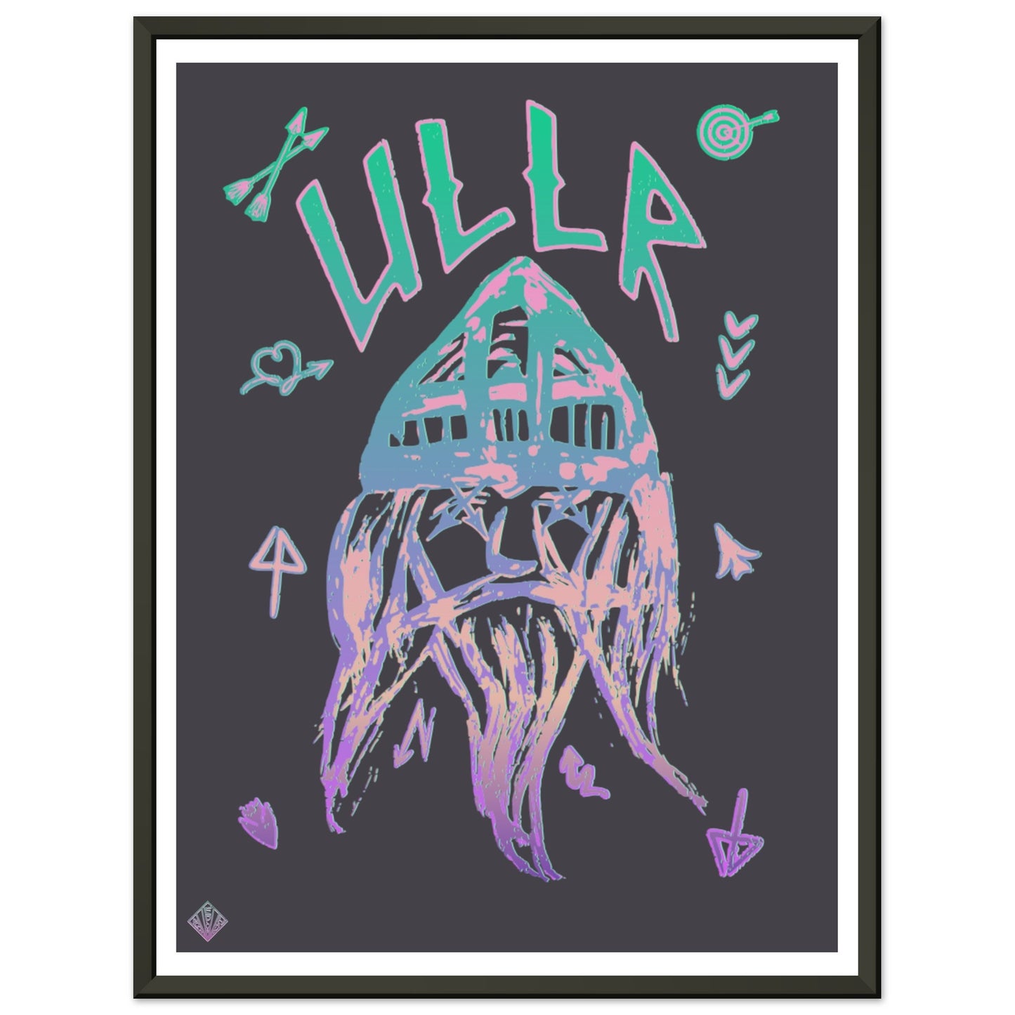 ULLR | METAL FRAMED Poster | Premium Quality | Matte | 200 GSM | God of Snow | Save your precious time hunting down the right frame for your art work - with this one your art arrives at your home with the perfectly fitted quality frame! The poster is made on our heavier-weight white premium matte paper that feels luxurious | frames 20 mm thick and 10 mm wide | shatterproof, transparent plexiglass | 200 gsm paper weight | FSC-certified paper or equivalent certifications | robust packaging