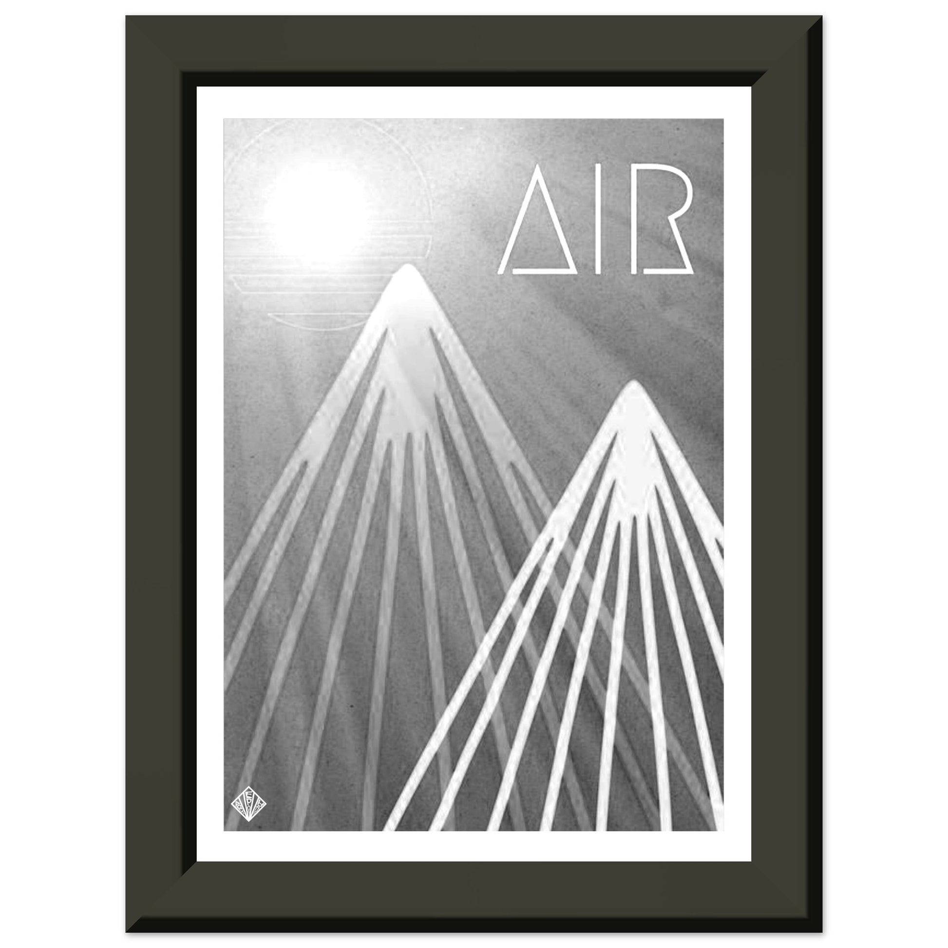 A I R | METAL FRAMED Poster | Premium Quality | Matte | 200 GSM | Mountains | Alps | Sun | Save your precious time hunting down the right frame for your art work - with this one your art arrives at your home with the perfectly fitted quality frame! Our durable and sleek black aluminum frame stands out with a clean and polished finish. Our heavier-weight, white, premium matte paper has a natural, smooth uncoated finish that feels luxurious to the touch.